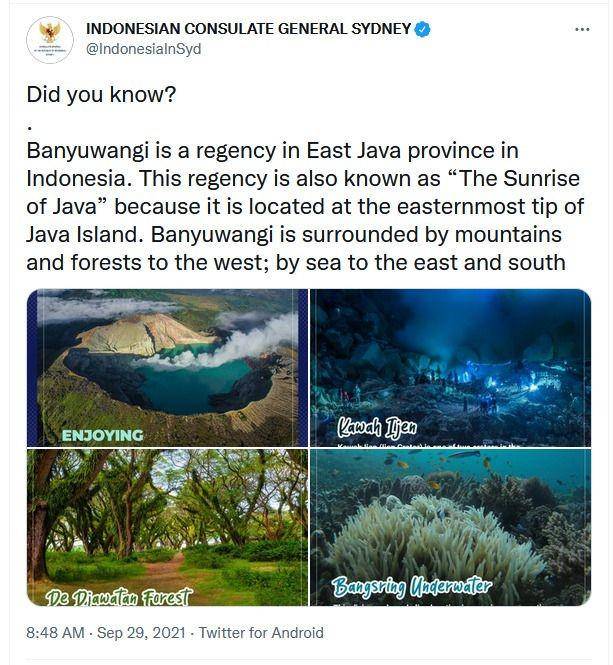 KBRI di Sydney Australia juga mempromosikan Banyuwangi. (Dok. Banyuwangi)