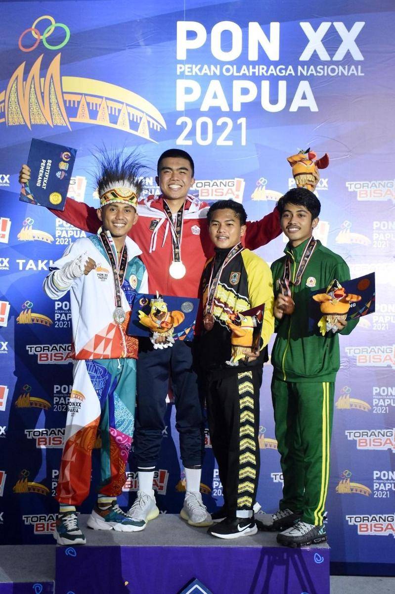 Podium cabor Muaythai di PON Papua 2021 (Dok.PB PON XX Papua)