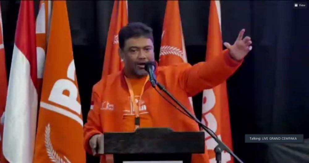 Presiden Partai Buruh, Said Iqbal saat bicara di Kongres Partai Buruh, Selasa (5/10/2021)
