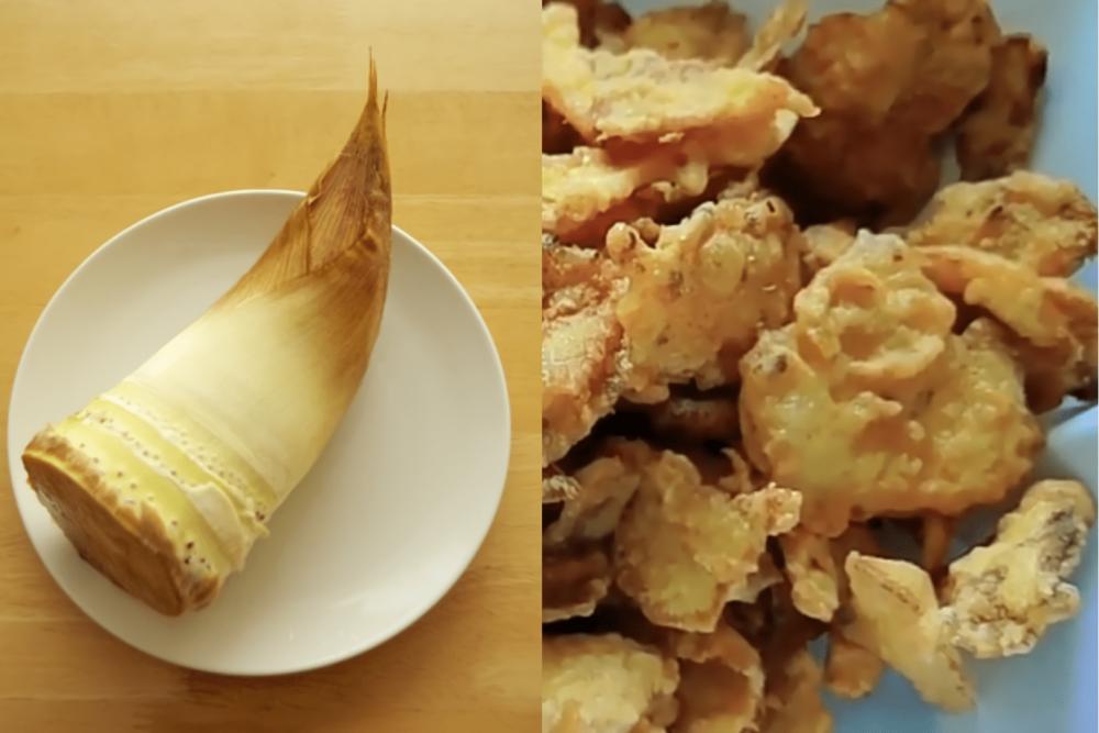 Ilustrasi rebung dan keripik rebung (pixabay.com/May_hokkaido | YouTube.com/SunendraJaya)