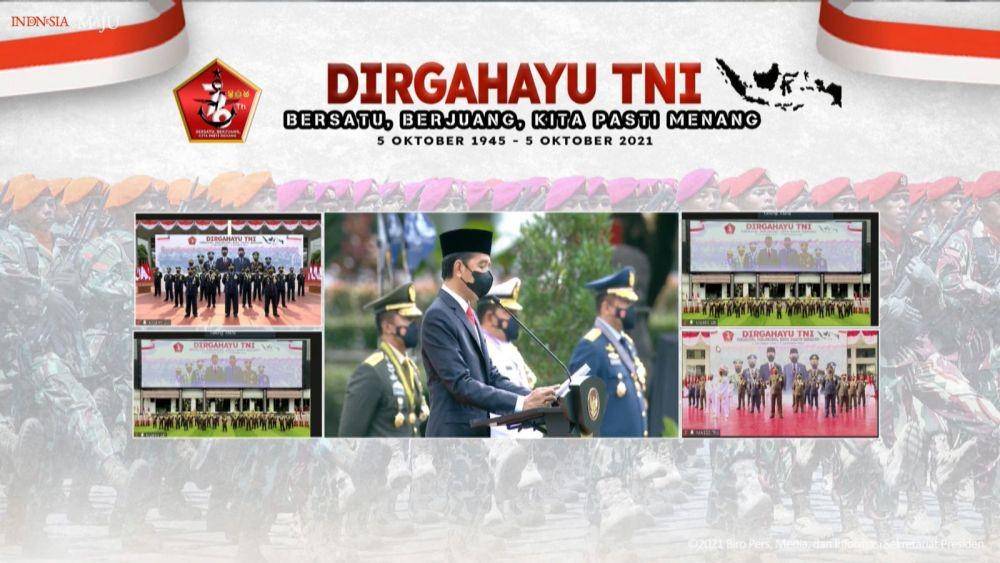 Presiden Jokowi pimpin upacara peringatan HUT ke-76 TNI (YouTube/Sekretariat Presiden)