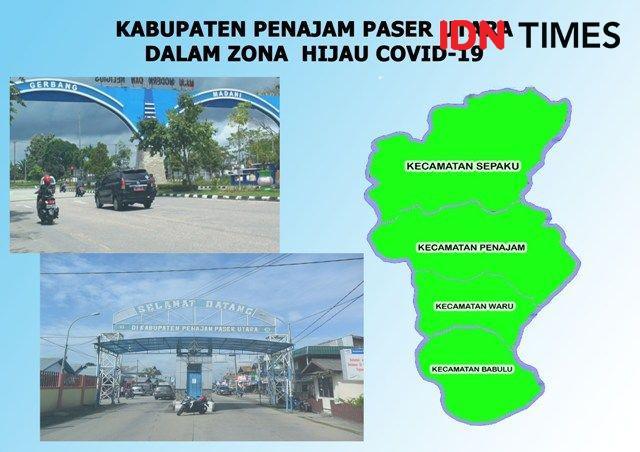 Ilustrasi peta zona hijau di Kabupaten Penajam Paser Utara (IDN Times/Ervan)