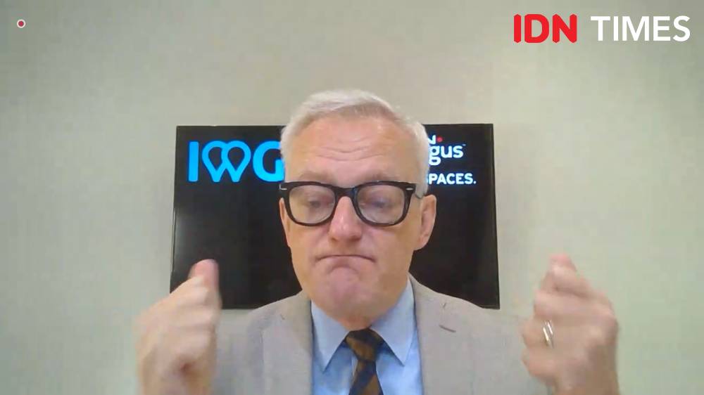 Lars Wittig, IWG’s VP for Sales ASEAN, South Korea dalam Media Gathering "The Future of Work" bersama IWG”. 6 Oktober 2021. (IDN Times/M. Tarmizi Murdianto)