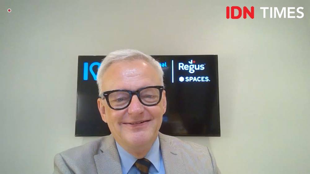 Lars Wittig, IWG’s VP for Sales ASEAN, South Korea dalam Media Gathering "The Future of Work" bersama IWG”. 6 Oktober 2021. (IDN Times/M. Tarmizi Murdianto)