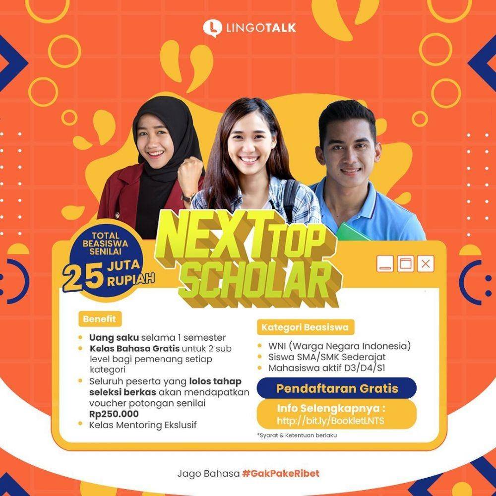 Beasiswa LingoTalk Next Top Scholar (instagram.com/lingotalk)