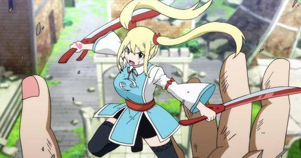 Lucy menggunakan Astral Dress Cancer ( Dok. Studio A-1 Pictures / Fairy Tail )
