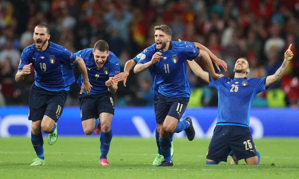 Italia merayakan kemenangan di Piala Eropa 2020. (globaltimes.cn)