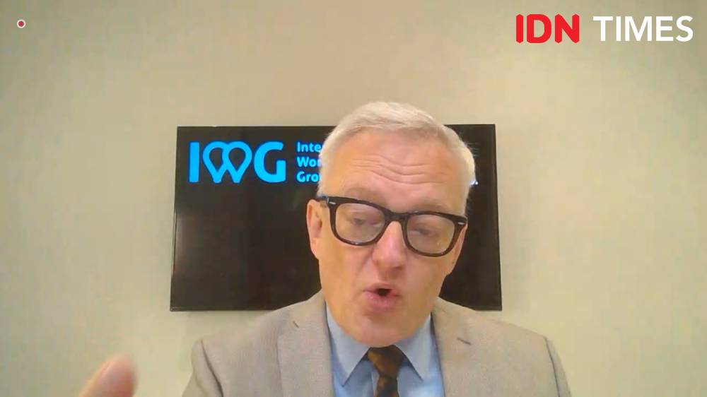 Lars Wittig, IWG’s VP for Sales ASEAN, South Korea dalam Media Gathering "The Future of Work" bersama IWG”. 6 Oktober 2021. (IDN Times/M. Tarmizi Murdianto)