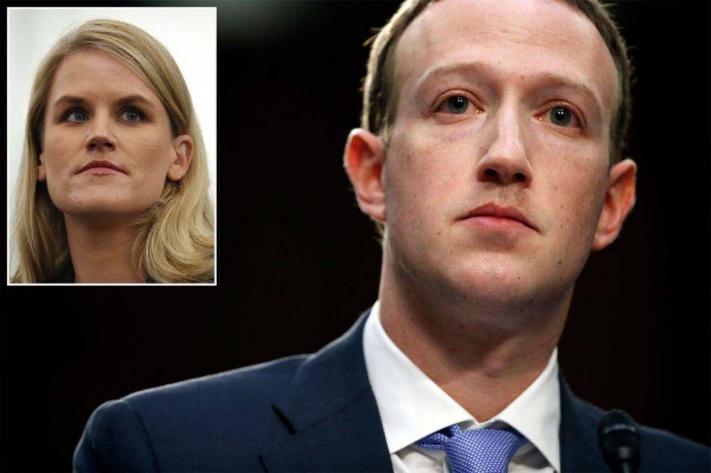 Frances Haugen dan Mark Zuckerberg (Twitter/@nypost)