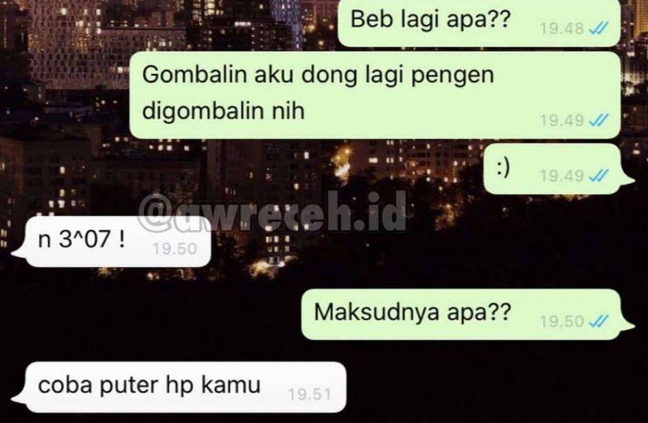 chat dikerjain pacar (instagram.com/awreceh.id)