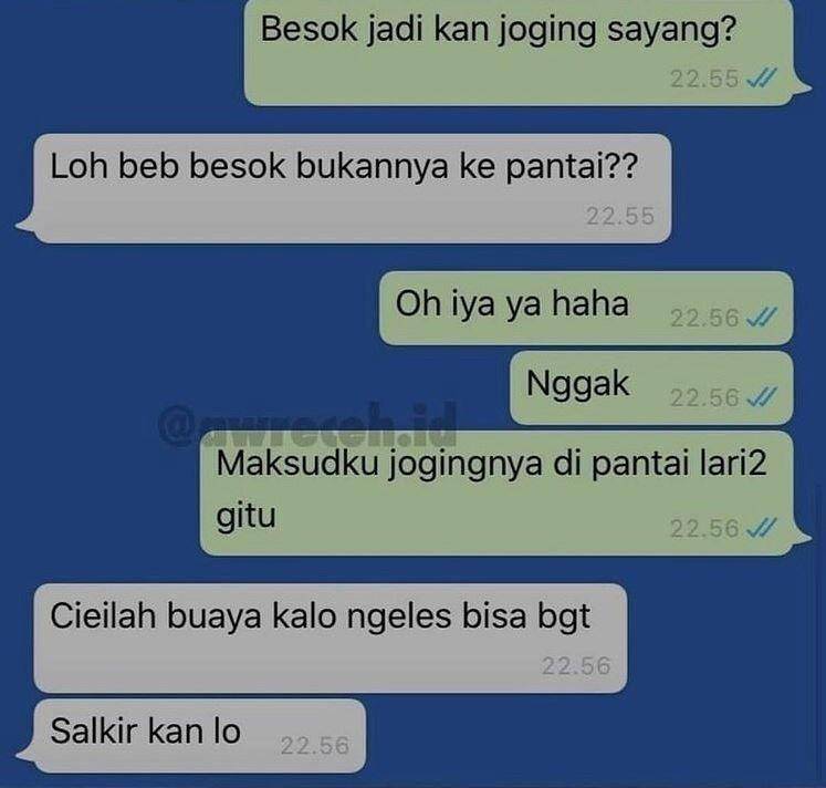 chat dikerjain pacar (instagram.com/awreceh.id)