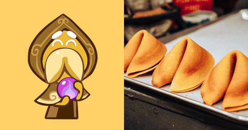 ilustrasi Prophet Cookie (twitter.com/cookierunupdate) | ilustrasi kue keberuntungan (unsplash.com/Meritt Thomas)
