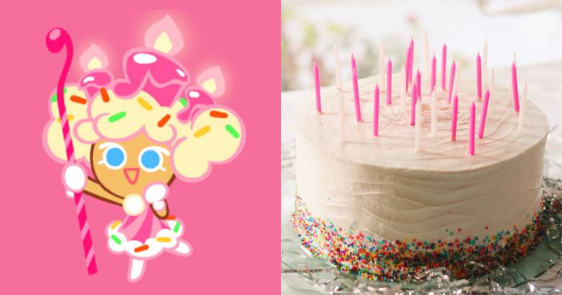 ilustrasi Birthday Cake Cookie (cookierun.fandom.com) | ilustrasi kue ulang tahun (unsplash.com/Maria)