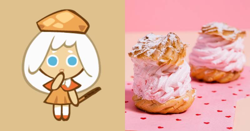 ilustrasi Cream Puff Cookie (cookierun.fandom.com) | ilustrasi pastri choux (pexels.com/Karolina Grabowska)