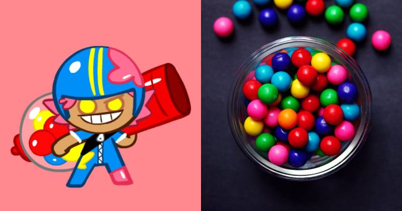 ilustrasi Gumball Cookie (cookierun.fandom.com) | ilustrasi permen karet (unsplash.com/Katie Rainbow)