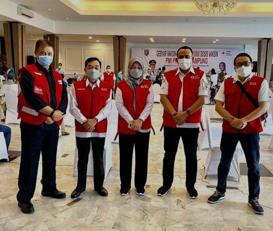 Kegiatan 'Gebyar Vaksinasi COVID-19' milik Palang Merah Indonesia (PMI) Provinsi Lampung. (IDN Times/Istimewa)