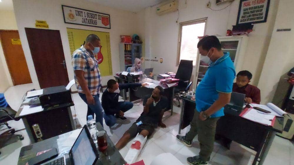 Pelaku Rudiharto saat diamankan tim Jatanras Polda Sumsel (IDN Times/istimewa)