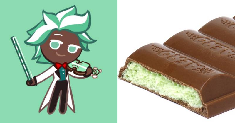 ilustrasi Mint Choco Cookie (cookierun.fandom.com) | ilustrasi cokelat mint (pixabay.com/WikimediaImages)