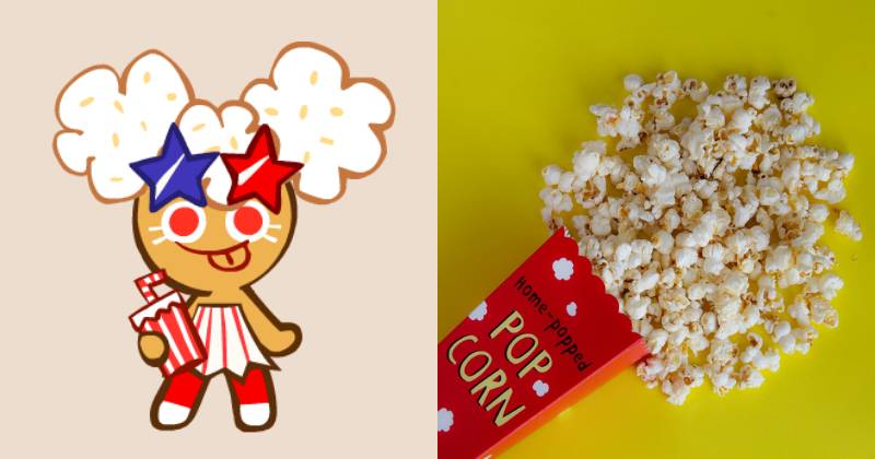 ilustrasi Popcorn Cookie (cookierun.fandom.com) | ilustrasi berondong jagung (pexels.com/Patrícia Paixao)
