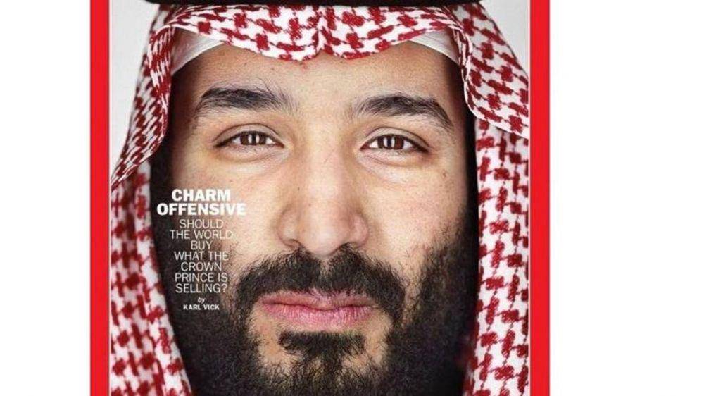 potret cover wajah Mohammed Bin Salman di majalah TIME (english.alarabiya.net)