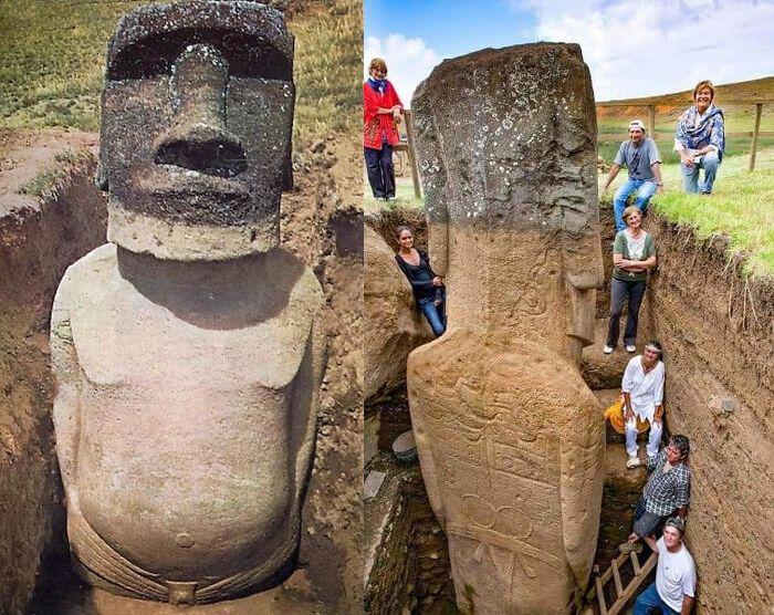 Badan patung di pulau Paskah (reddit.com/r/ArtefactPorn)