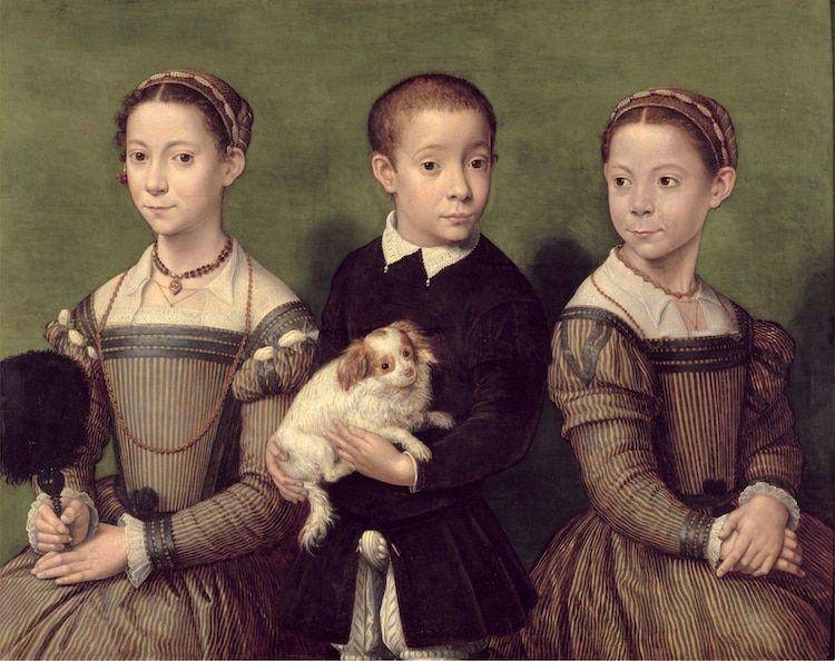 Lukisan "Three Children with a Dog" karya Sofonisba Anguissola. (mymodernmet.com)