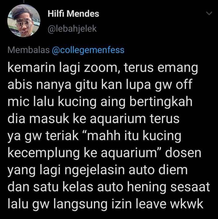 lupa mematikan mic (twitter.com/lebahjelek)