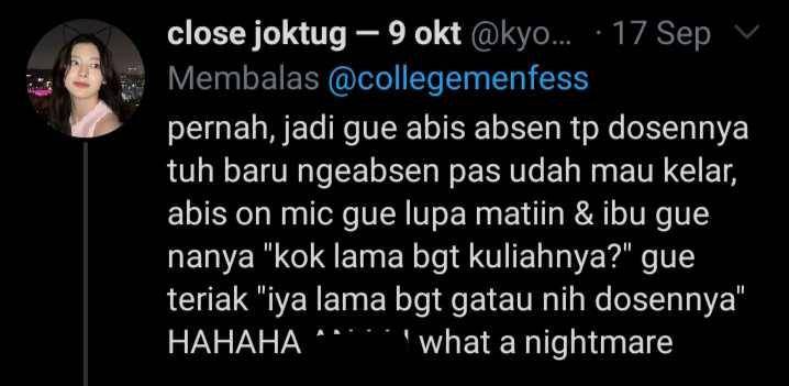lupa mematikan mic (twitter.com/kyociii)
