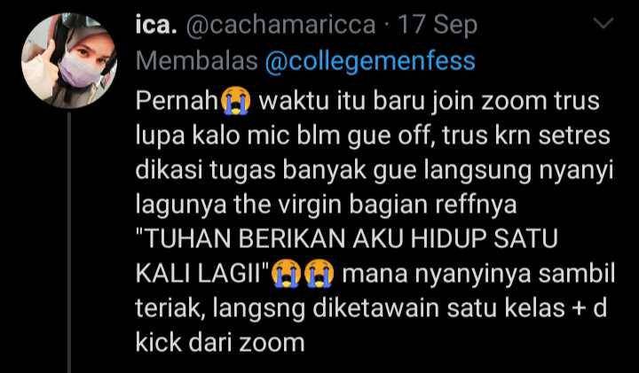 lupa mematikan mic (twitter.com/cachamaricca)