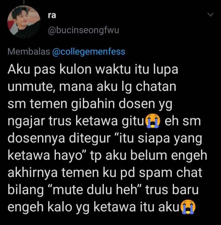 lupa mematikan mic (twitter.com/bucinseongfwu)