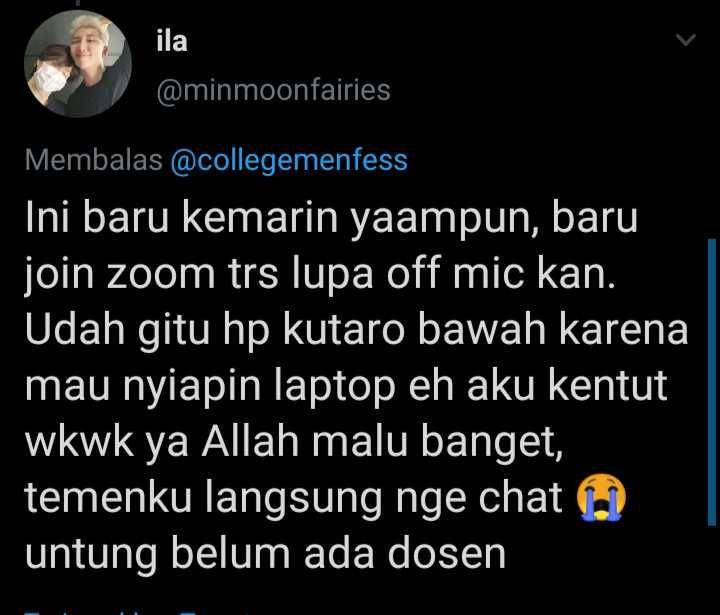 lupa mematikan mic (twitter.com/minmoonfairies)