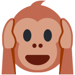 emoji monyet menutup telinga(emojipedia.org)