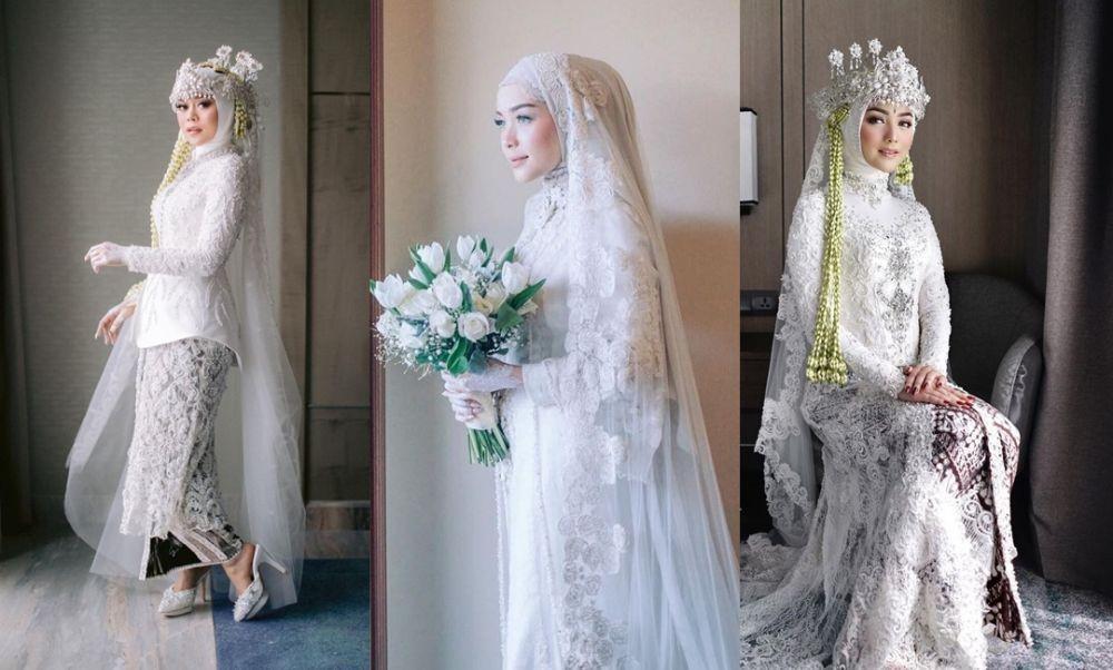 9 Ide Busana Akad Nikah ala Artis Berhijab, Coraknya Dominan Putih