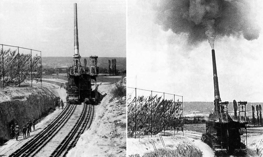 potret Schwerer Gustav saat menembakan amunisinya (amusingplanet.com)