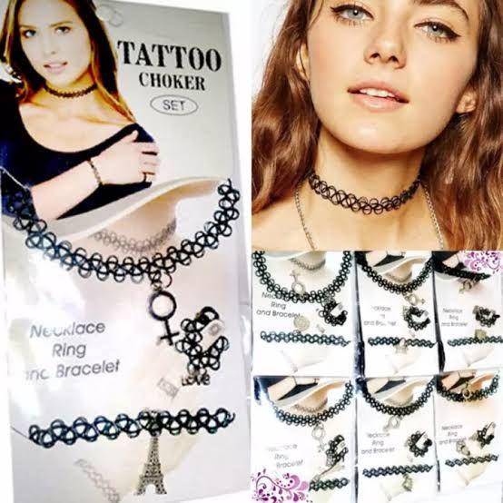 ilustrasi kalung choker (twitter.com/widia_rista)