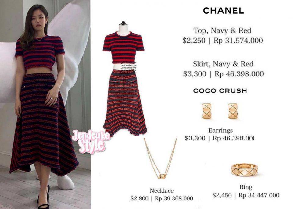harga kalung Jennie BLACKPINK (instagram.com/jendeukestyle)