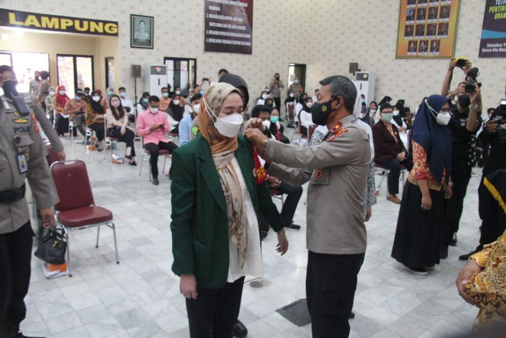 Wakapolda Lampung Brigjen Pol Subiyanto meresmikan 108 tim relawan vaksinator COVID-19. (IDN Times/Istimewa).