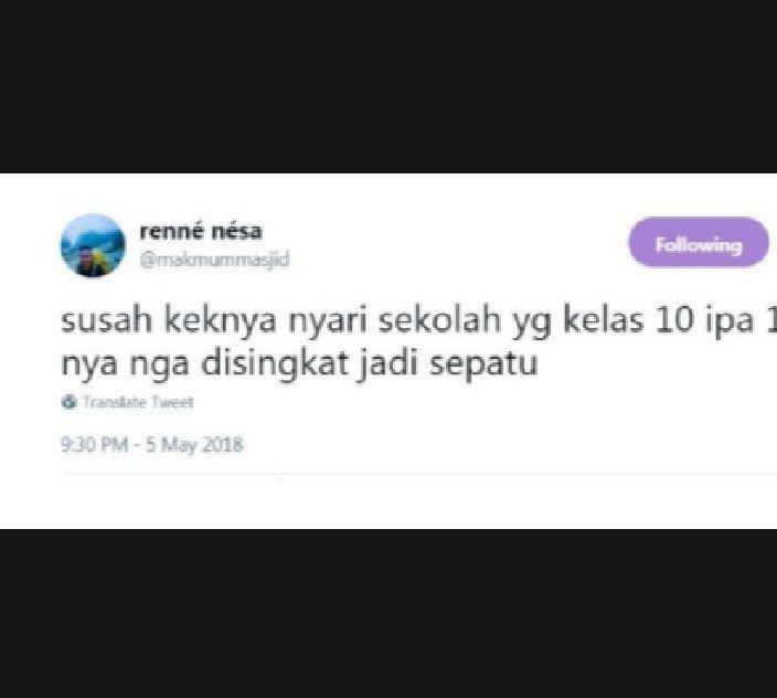 singkatan lucu zaman sekolah (twitter.com/rennenesa)