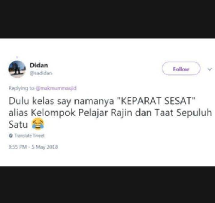 singkatan lucu zaman sekolah (twitter.com/didan)