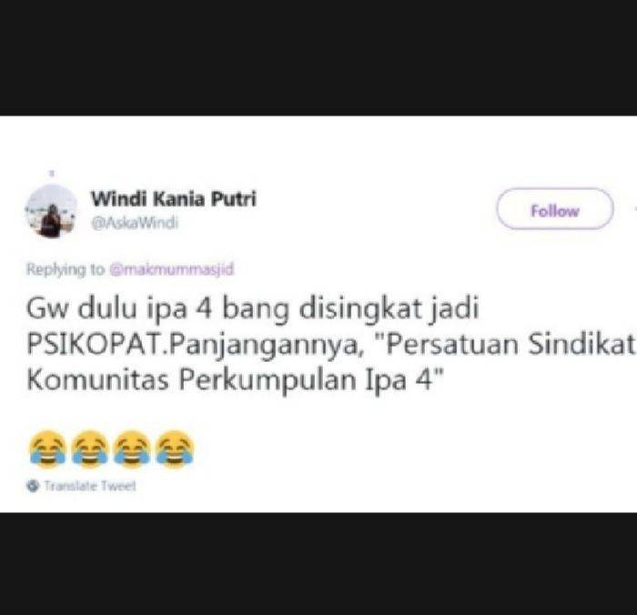 singkatan lucu jaman sekolah (twitter.com/windikaniaputri)