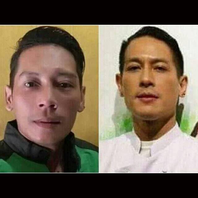 driver ojek online mirip artis (instagram.com/memecomic.id)