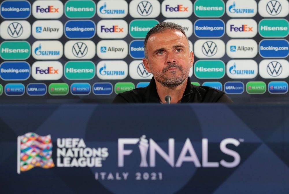 Luis Enrique menangani Spanyol pada ajang UEFA Nations League 2020/2021. (twitter.com/uefa)