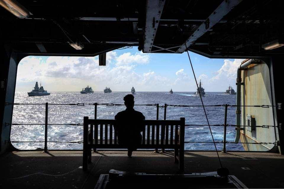 Satuan Serang Kapal Induk Inggris sedang berlayar. twitter.com/BoycottHegemony