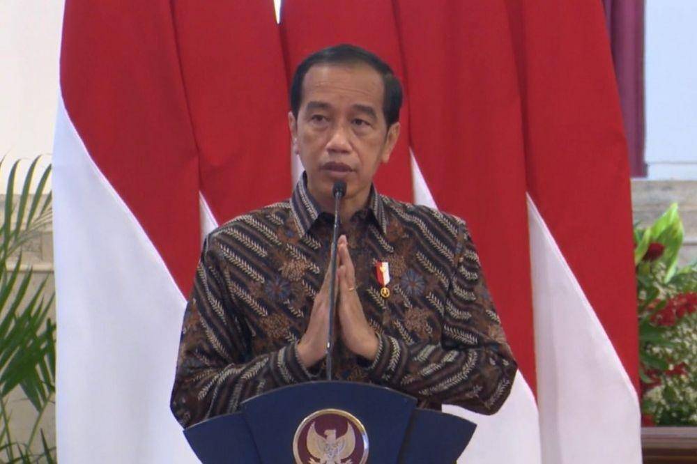 Presiden Jokowi beri sambutan di OJK Virtual Innovation Day 2021 pada Senin (11/10/2021). (youtube.com/Sekretariat Presiden)