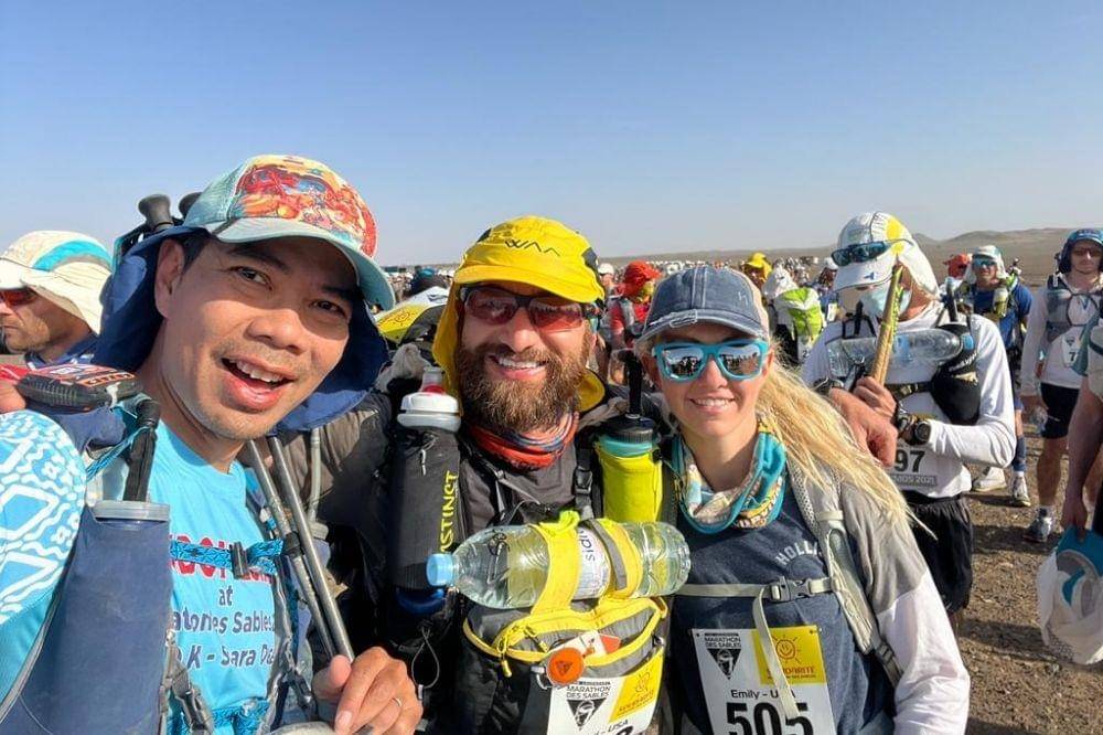Pelari Indonesia, Omar Agoes, di Ultra Marathon Sahara (dok. Pribadi/Agoes Omar)