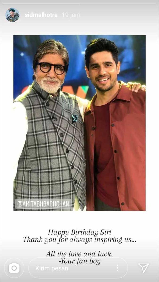 Sidharth dan Amitabh Bachchan (instagram.com/sidmalhotra)