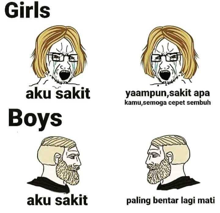 meme cewek vs cowok (instagram.com/ngakakkocak)