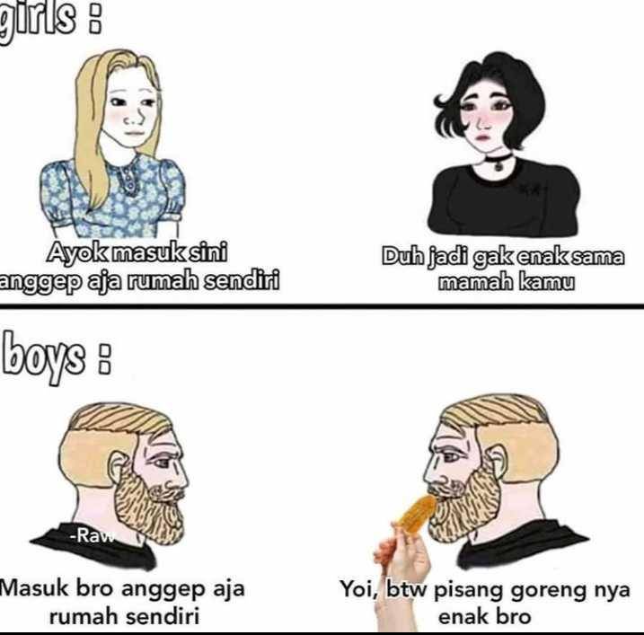 meme cewek vs cowok (instagram.com/flashback_post)