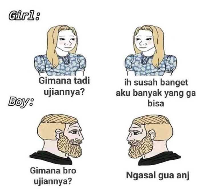 meme cewek vs cowok (instagram.com/ngakakkocak)