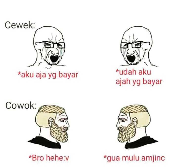 meme cewek vs cowok (instagram.com/ngakakkocak)